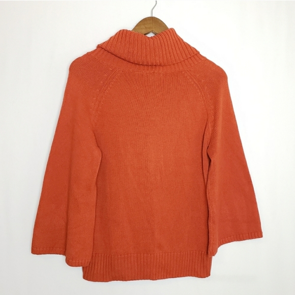 VINTAGE 70s FLARE SLEEVE COWL NECK SWEATER M / L - Picture 6 of 6